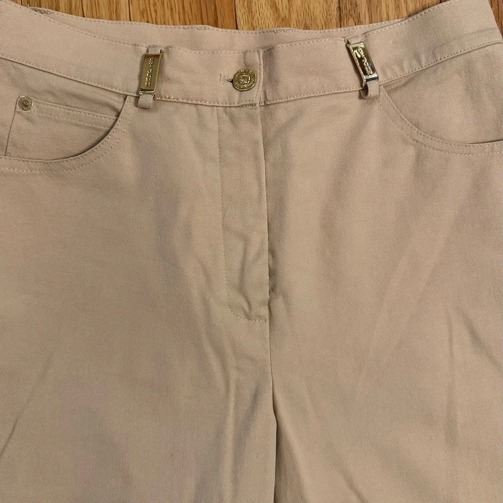ST JOHN Sport Marie Gray Knit Womens Pant Beige Tan Khaki Trouser Slacks Sz 6 - Picture 3 of 9